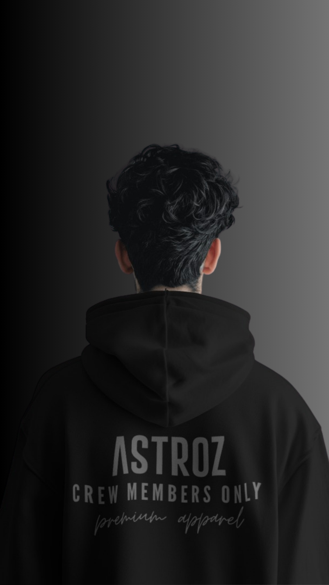Crew Members Only Oversize Hoodie Black/Grey