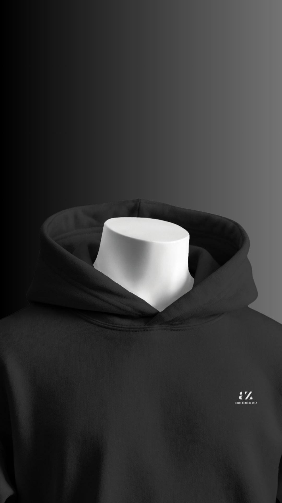 Crew Members Only Oversize Hoodie Black/White